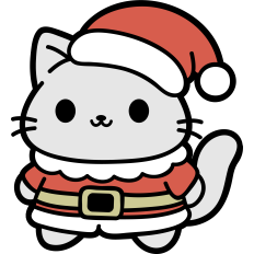 cute cat in a christmas santa costume