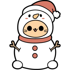 cute cat in a snowmen costume