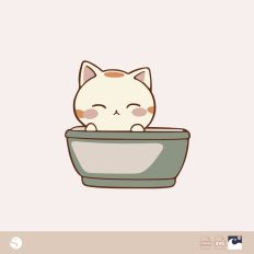 Cozy Cat in a Bowl