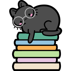 cute cat on a stack of books