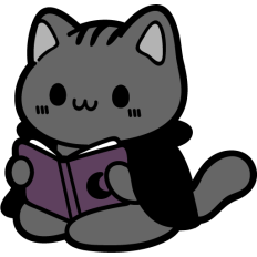 cute cat reading a spell book