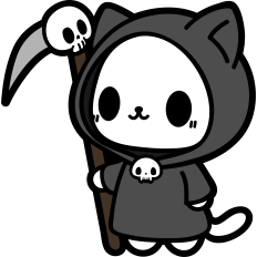 cute cat grim reaper