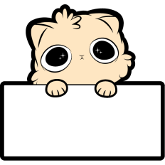 cute cat label rectangular