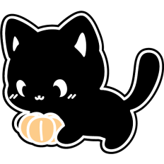 cute little black cat with a pumpkin
