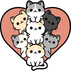 cute cats in a heart