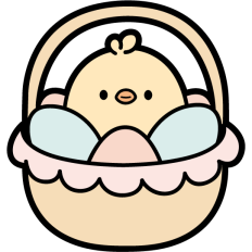 cute chick in a easter basket