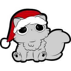 cute kitten with santa hat