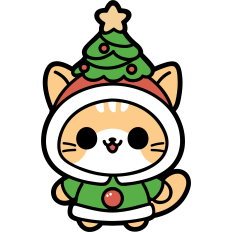 cute funny cat in a christmas costume