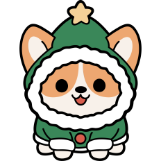 cute christmas corgi