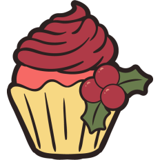 simpe christma cupcake with mistletoe