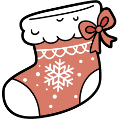 simple christmas decorated sock