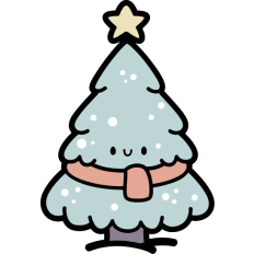 cute christmas tree with scarf