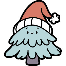 kawaii christmas tree with benie