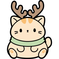 cute chubby cat with reindeer antlers