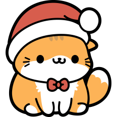 cute christmas cat with santa hat