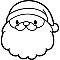 cute chubbi santa face lineart