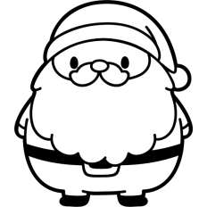 cute chubby santa standing lineart