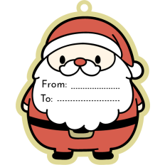 cute chubby santa gift tag