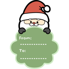 cute christmas tag with santa