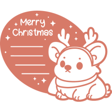cute merry christmas corgi gift tag