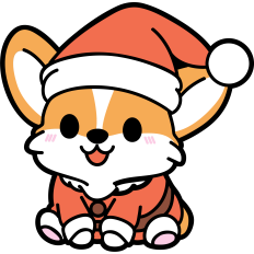 cute christmas corgi in a santa costume