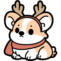 cute corgi with reindeer antlers