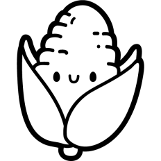 cute corn lineart