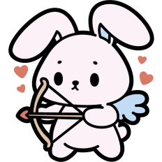 cute bunny with valentine cupid costume