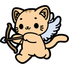 cute cupid kitten for valentine's day