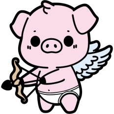 cute cupid piglet 