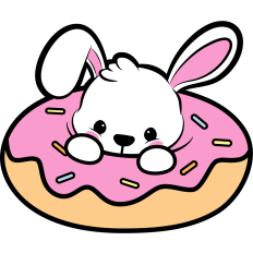 bunny in a donut