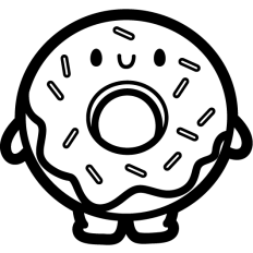 chibi donut lineart