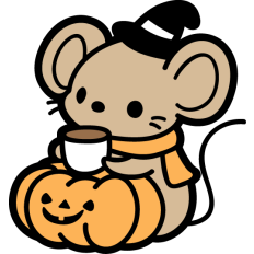 cute mouse drinking tea