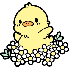 cute duck and daisies