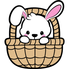 cute bunny in s basket