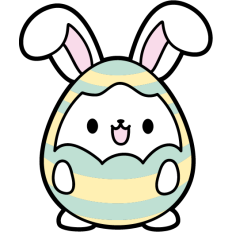 cute easter bunny in a easter egg costume
