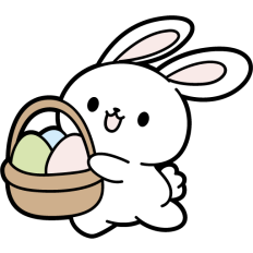 easter bunny with easter egg basket