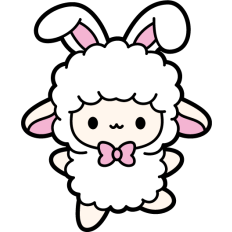 cute easter sheep with bunny ears