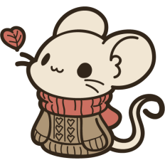 cute autumn mouse with an oversized sweater