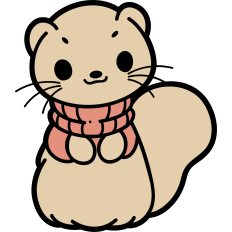 cute ferret with a sweater