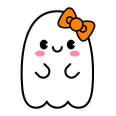 Cute Ghost with Bow SVG | Halloween Clipart