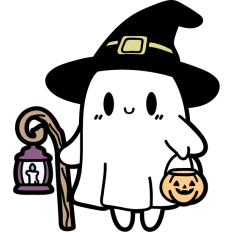 cute ghost with lantern
