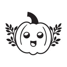Pumpkin with leaves