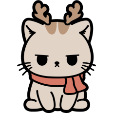 grumpy cat with reindeer horns