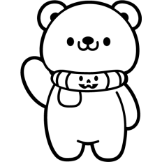 cute halloween bear lineart