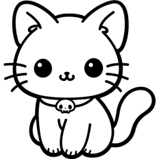 cute cat with skull collar