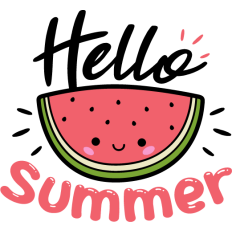hello summer cute watermelon