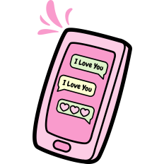 cute phone chat in love