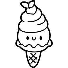 cute ice cream cone outline