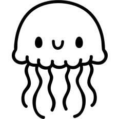 kawaii jellyfish utline